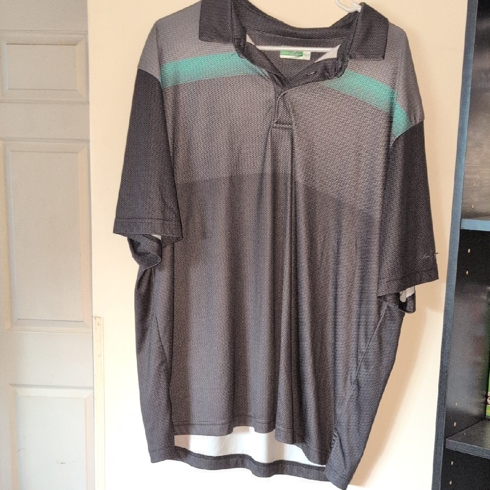 Hogan Charcoal and Teal Men's Polo Shirt